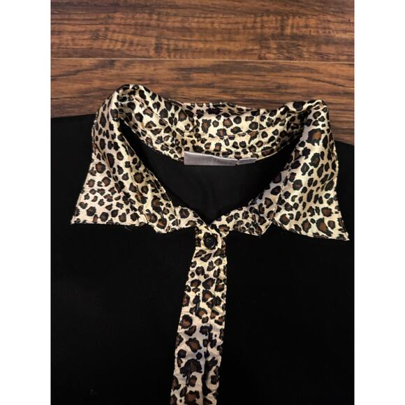 Quacker Factory Sweater Blouse Womens Animal Print Stretch Pullover Cotton XL - Picture 4 of 7